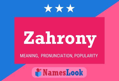 Постер имени Zahrony