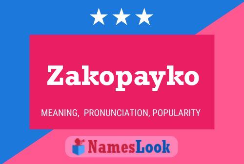 Постер имени Zakopayko